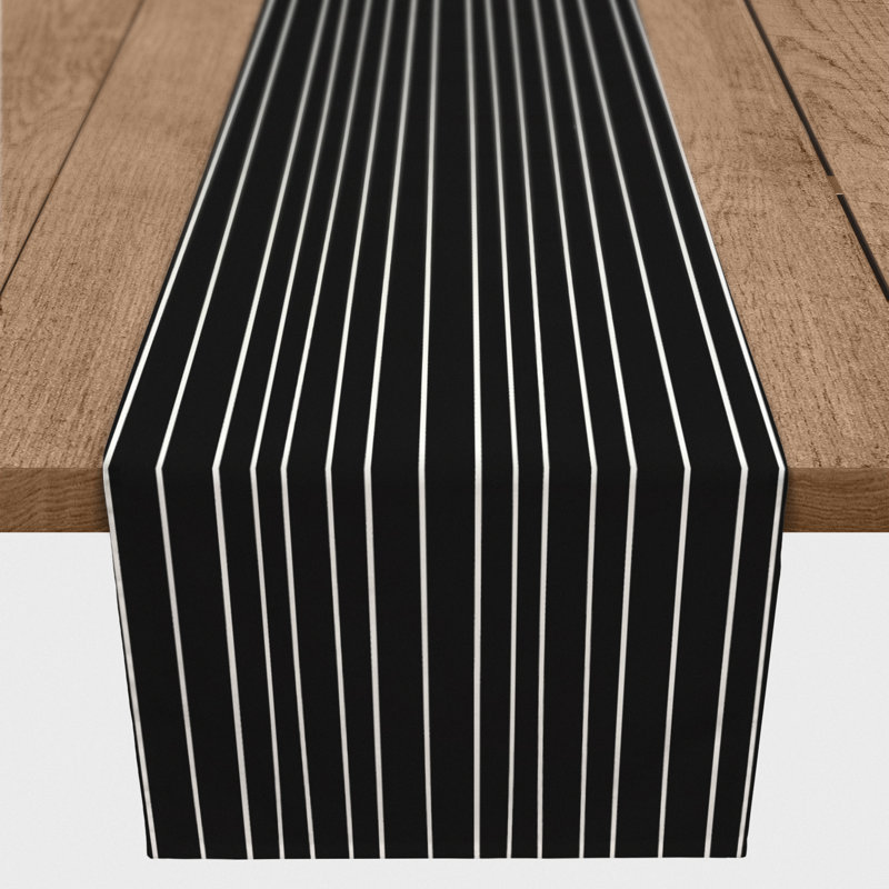 Chemin de table Pantanella, 90 po x 16 po, Noir