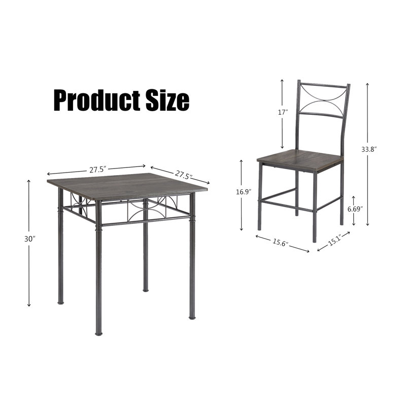 Ensemble de salle à manger 27,5 po x 27,5 po Metrodora