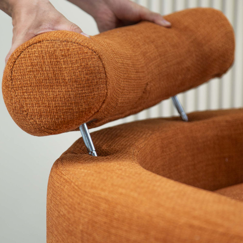 Alondria Upholstered 51.2'' Chair, Orange Fabric