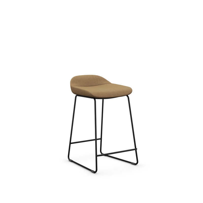 Tabouret Lilly , Noir, Tabouret de comptoir (siège d'une hauteur de 24 p, Polyester latte