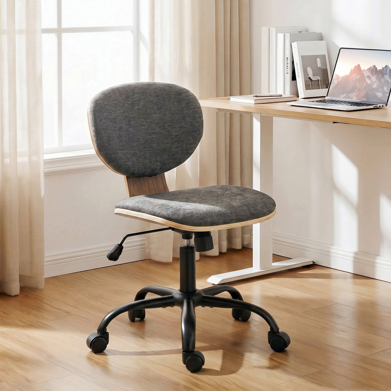 George Oliver Linen Office Chair, Grey