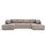 Coussin rembourré en mousse de 6,5 po avec coussins en tissu respirant gris modulaire de 138,5 po-1080230771