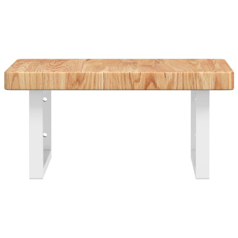 Arvard 50cm Solid Wood Bathroom Vanity Top, Oak/White