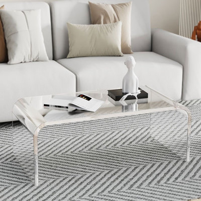 Modern Clear Acrylic Window Sill Table - Minimalist Design for Bedroom or Living Room - Lightweight & Durable