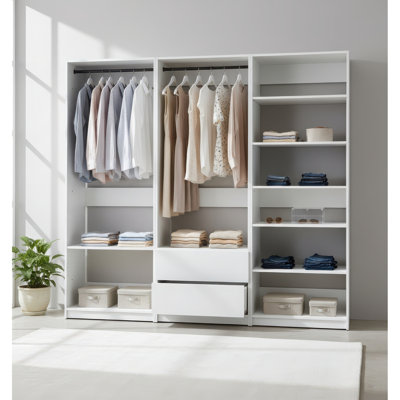 Prosper White Freestanding Walk In Wood Closet System
