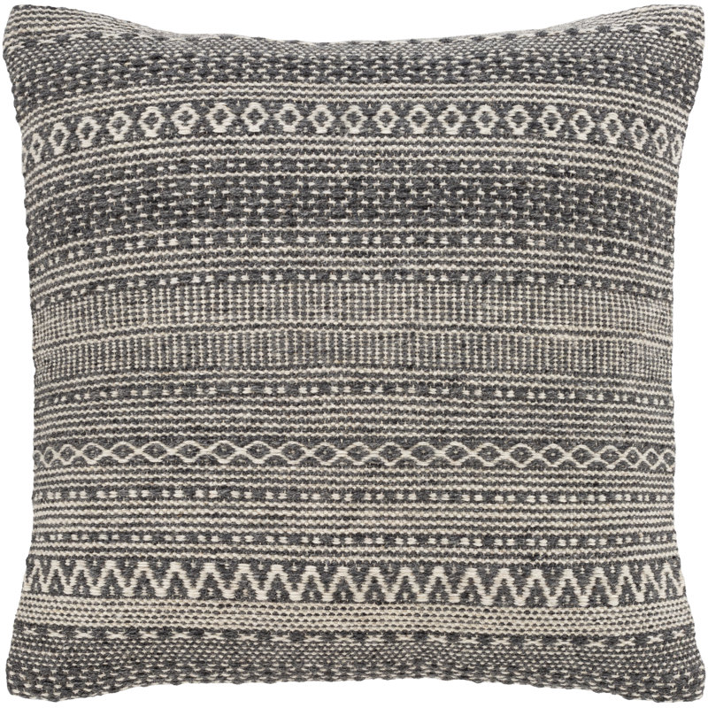 Leif Geometric Wool Blend Reversible Throw Pillow, Down