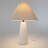 Gwen 25" Modern Tall Cement LED Bedside, Table, Desk Lamp With Cream Pleated Fabric Shade And Heavy Weighted Base - Light Bulb Included