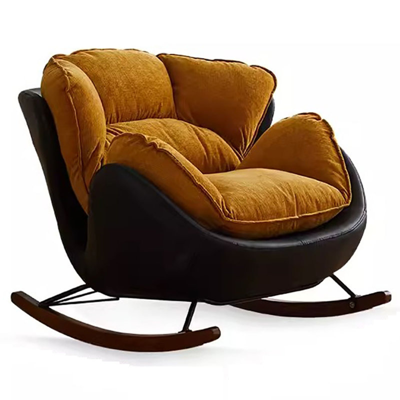 Chaise berçante simple rétro, Noir/jaune