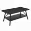 Table basse industrielle L 39,4 po x l 15,7 po x H 17,7 po avec tablette de rangement inférieure, table de cocktail rectangulaire étroite pour le salon, plateau en bois d'ingénierie robuste avec structure en métal noir, finition noire-133229308
