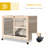 Mcbeth Indoor Rabbit Hutch with Wheels, Bunny Cage with Ramp, Natural Wood-1580708327