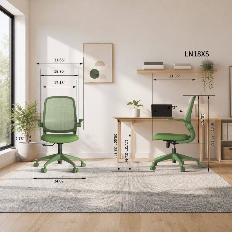 Chaise de bureau ergonomique, Green, Vert