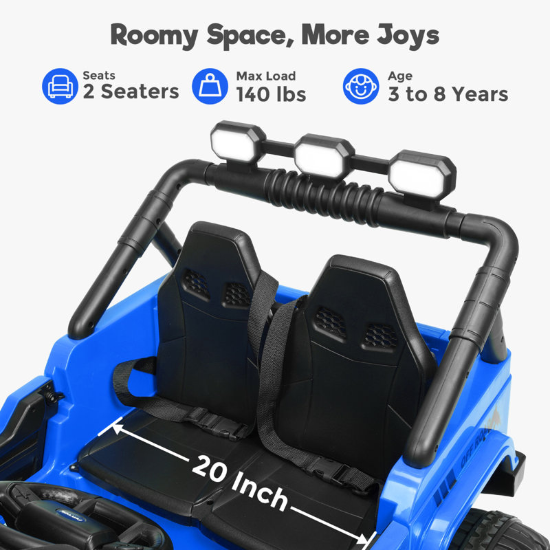 Blue 24V 2-Seater Kids Ride-On UTV with Remote Control