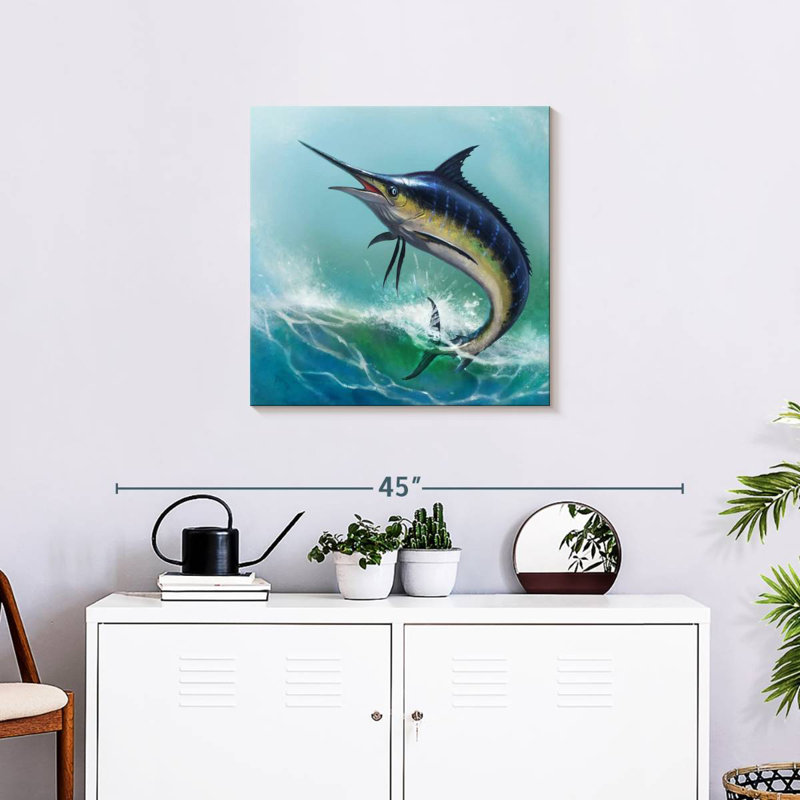 Crowle Blue Marlin, peinture, H 24 po x l 24 po