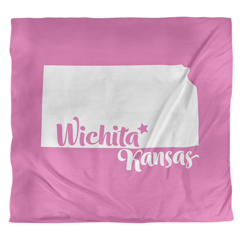 Housse de couette simple wichita Kansas, Polyester brossé, Housse de couette pour grand lit, Rose