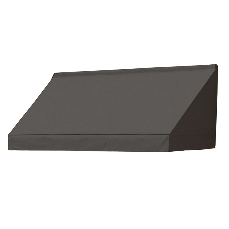 IDM Worldwide 48'' W x 21'' D Fabric Ebony Cover Retractable Door / Window Awning, Ebony, 21"H x 48"W x 24"D