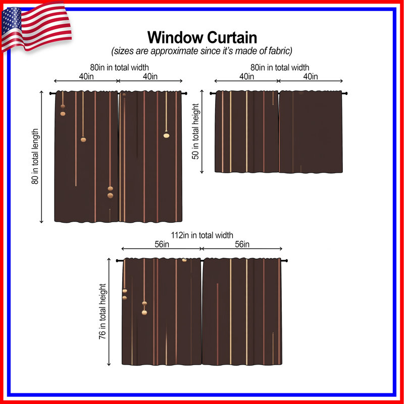 Rideaux obscurcissant et obscurcissant Lines - 2 panneaux, 20in x 60in - 2 panels, Obscurcissement de chambre