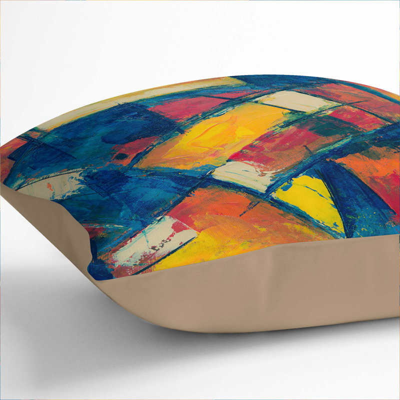 Abstract Square Throw Cushion, Stone, 55 x 55 cm