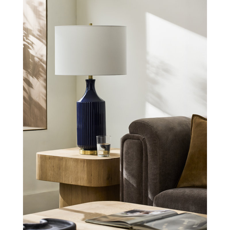 Lampe de table Waithman, Bleu très foncé