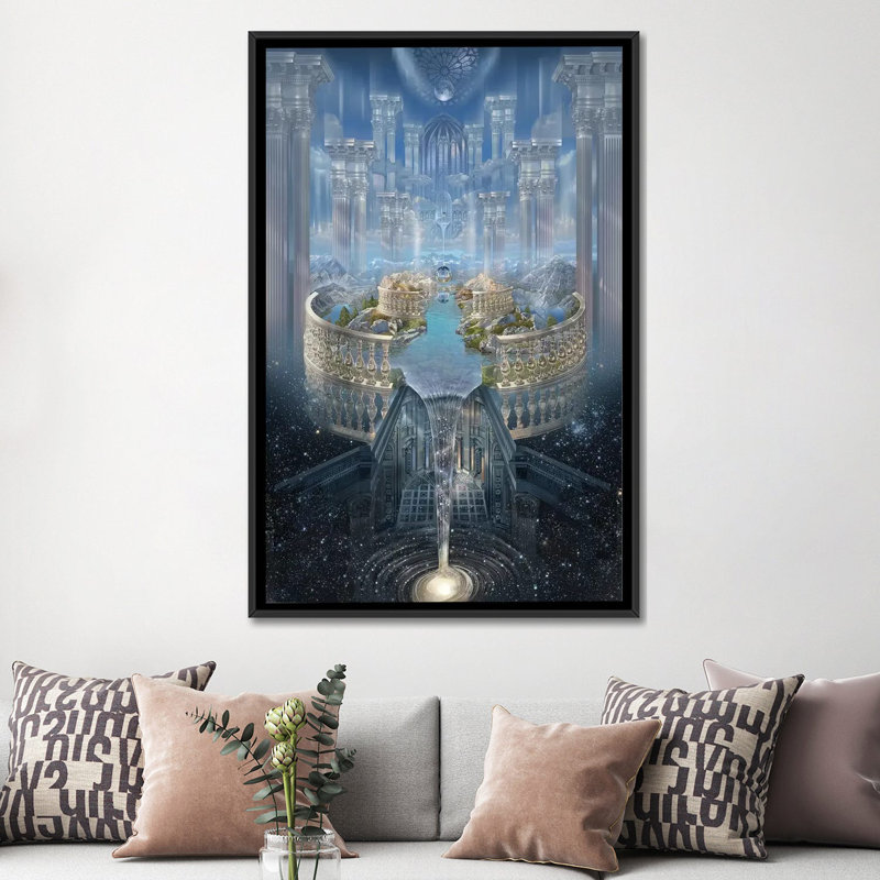 « solace i », impression sur toile, H 48 po x l 32 po x P 1,5 po, Toile avec cadre flottant noir, Pas de tapis