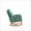 Chaise berçante pour chambre de bébé, chaise berçante moderne Mid-Century l 26,8 po avec poche latérale, Boucle verte | Boucle | Mousse
