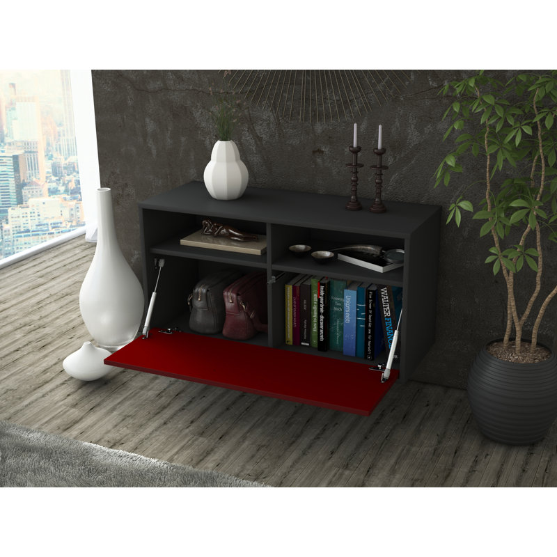 Loyne TV Stand, Black/Red