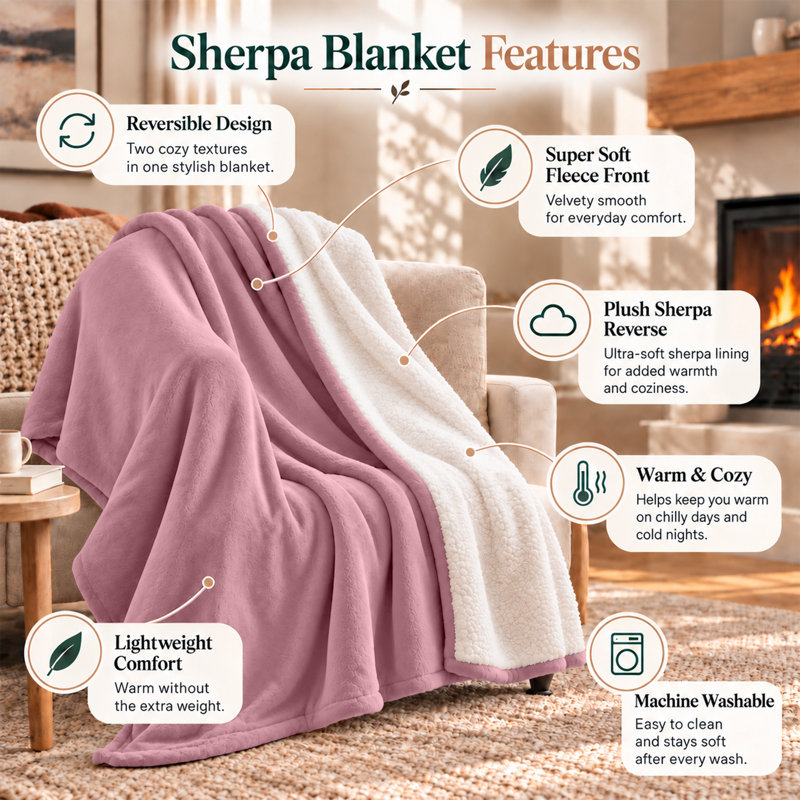 Imperial Homeware London Standard Blanket, Double, Pink