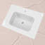  Comptoir de meuble-lavabo à surface solide de 30 pouces avec lavabo intégré, comptoir mince de 0,56 po d'épaisseur, design moderne blanc éclatant, léger et facile à installer