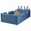 Lit plateforme tapissier avec coussin en lapin, lit tapissier pour enfants avec rails latéraux amovibles-237238807