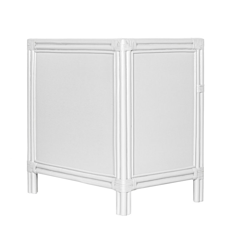 Clara Collection 1 - Drawer Rattan Nightstand, White