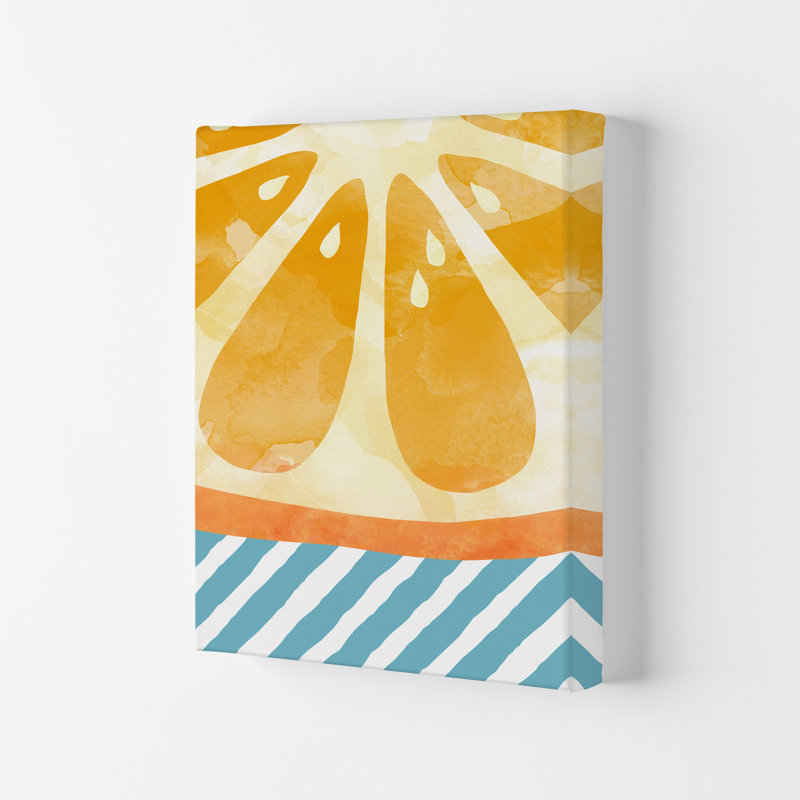 Orange Abstract - Print, 84.1cm H x 59.4cm W x 4cm D, Wrapped Canvas
