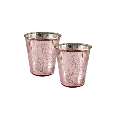 Ensemble de 2 vases en verre Wrep Studio ™, porte-bougie, porte-bougie, idéal pour les mariages, les fêtes, les événements intérieurs et extérieurs, la décoration intérieure, mesure 4 po de hauteur et 4 po de diamètre