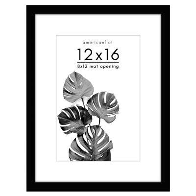 Cadre photo Brockley avec passe-partout en bois composite et verre incassable
