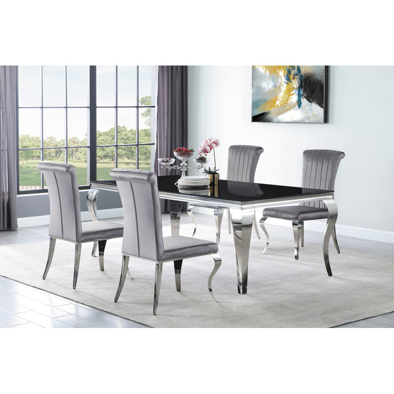 Ensemble repas pour 4 personnes Ketherine, Noir
