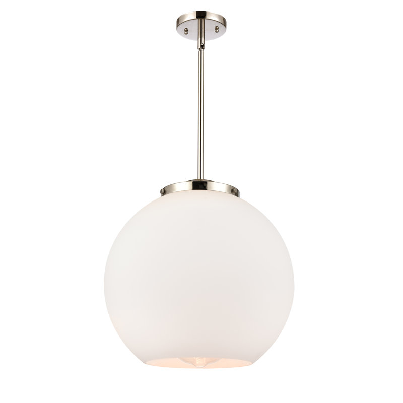 Luminaire suspendu simple à 1 lumière Ralph, Nickel poli