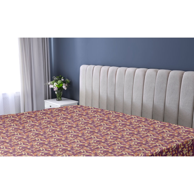 Drap-housse à motif floral Ambesonne, Prune abricot, beige / floral, Drap-housse de taille double