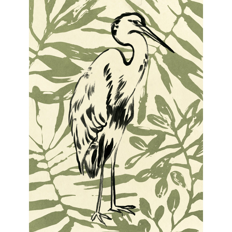 Retro Parlor Heron III by June Erica Vess - Wrapped Canvas Print, 46 cm H x 30 cm W