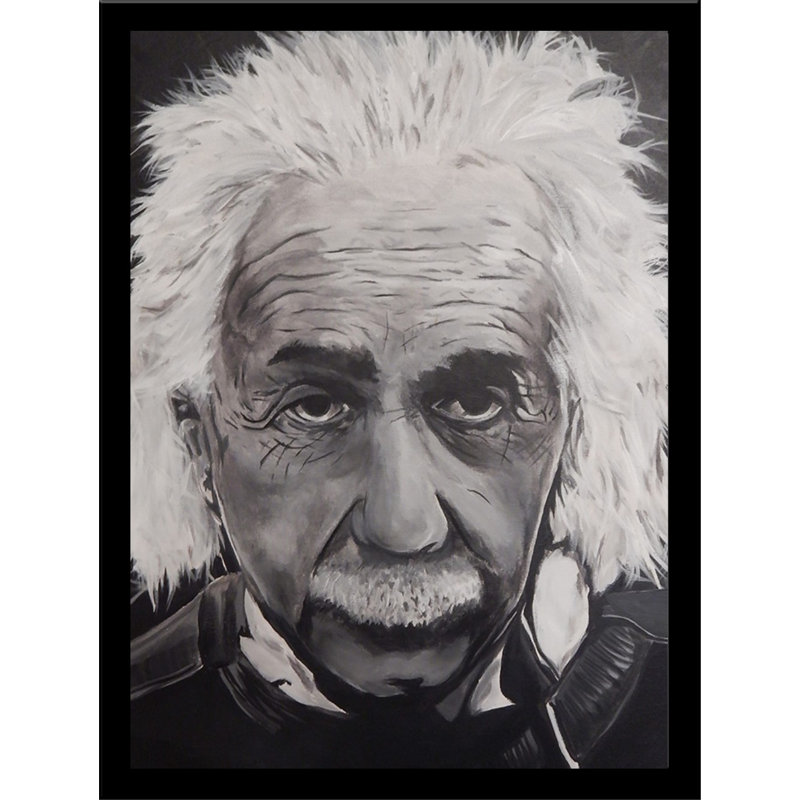 " Albert Einstein " by Ed Capeau, 10" H x 8" W, Black Framed, No Mat