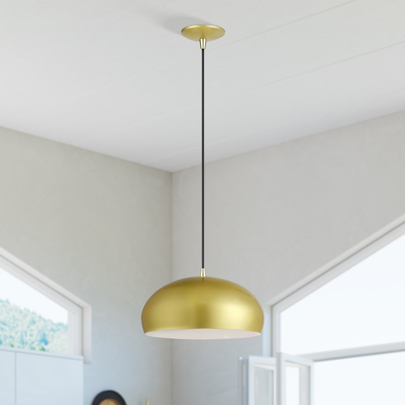 Luminaire suspendu doré doux 1 lumière Aaranyan, Doré, Doré