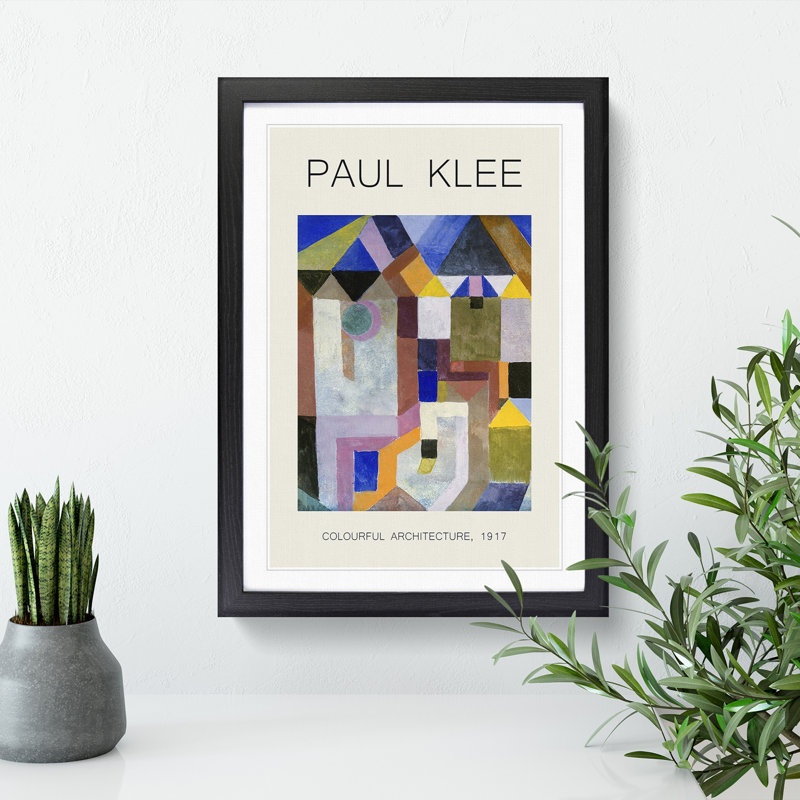 Colorful Architecture by Paul Klee - Picture Frame Art Prints, Black, 48cm H x 36cm W x 2cm D