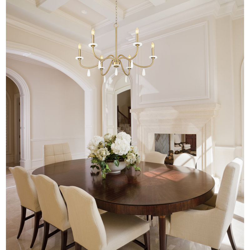 Toussant Mordern Gold 6 Light Chandelier, Mordern Gold