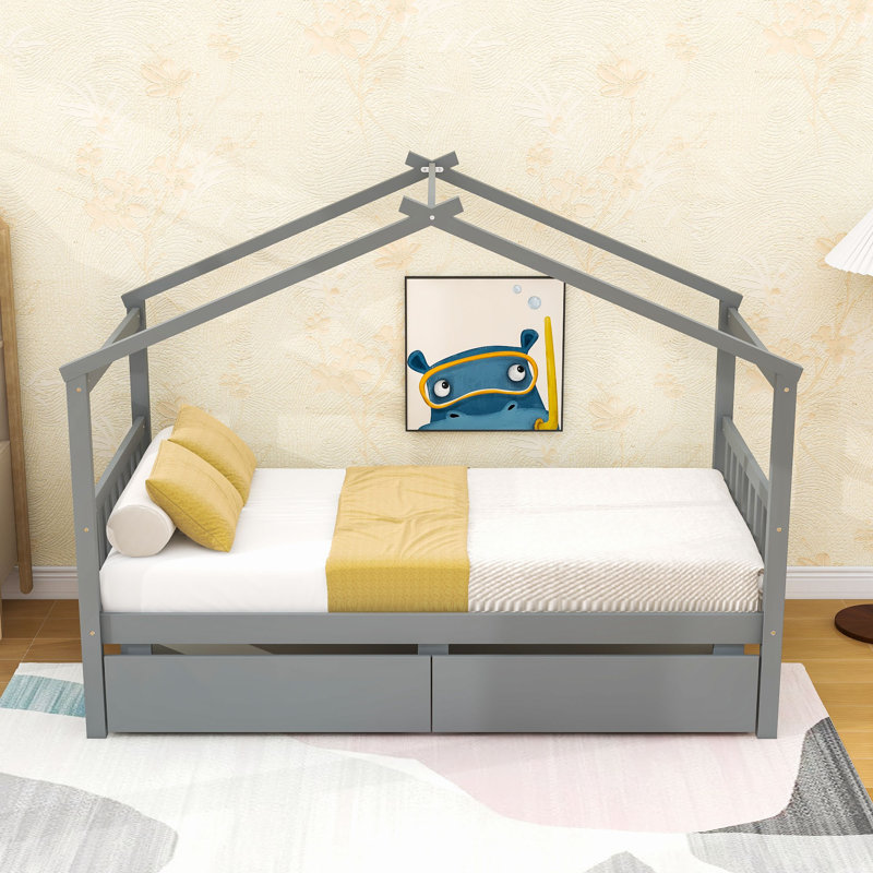 Shawsville Daybed with 2 Big Drawers, Gray, Twin
