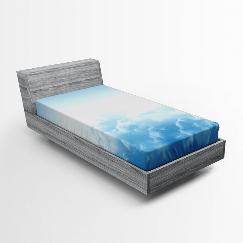 Drap-housse en microfibre Clouds, Drap-housse de taille simple
