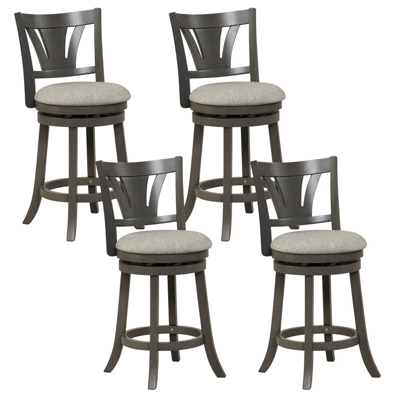 Arshon Swivel Upholstered Counter Stool, 4