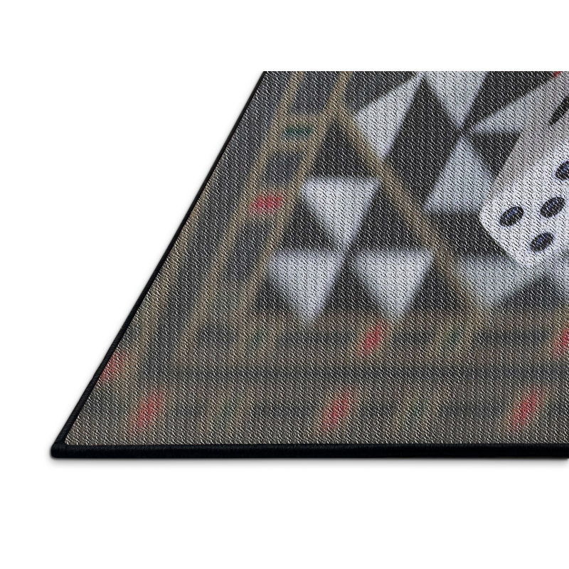 Tapis noir/brun/blanc tissé à la machine, Rectangle 2 pi x 3 pi