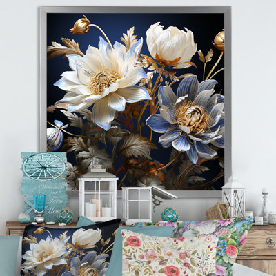 Impression moderne sur toile, bleu et blanc