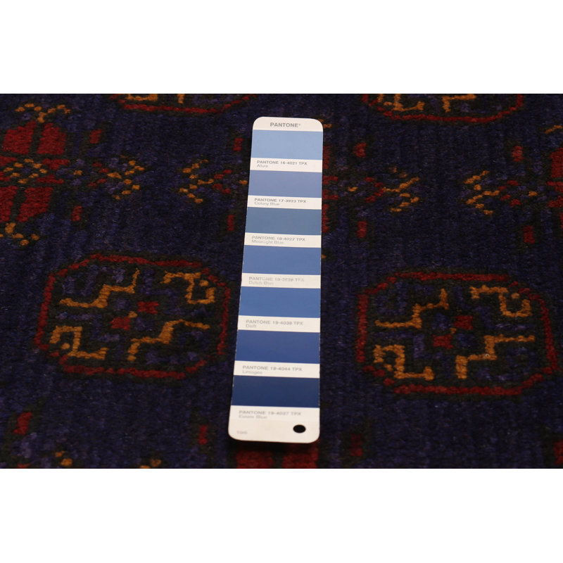 Tapis unique en laine noué à la main 5 pi 0 po x 6 pi 1 po indigo Kargahi