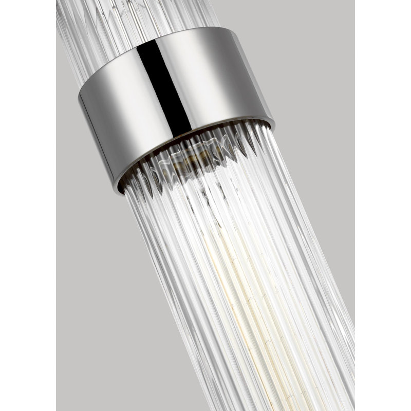 Geneva 1 - Light Pendant, Polished Nickel, 12" H x 3.375" W x 3.375" D