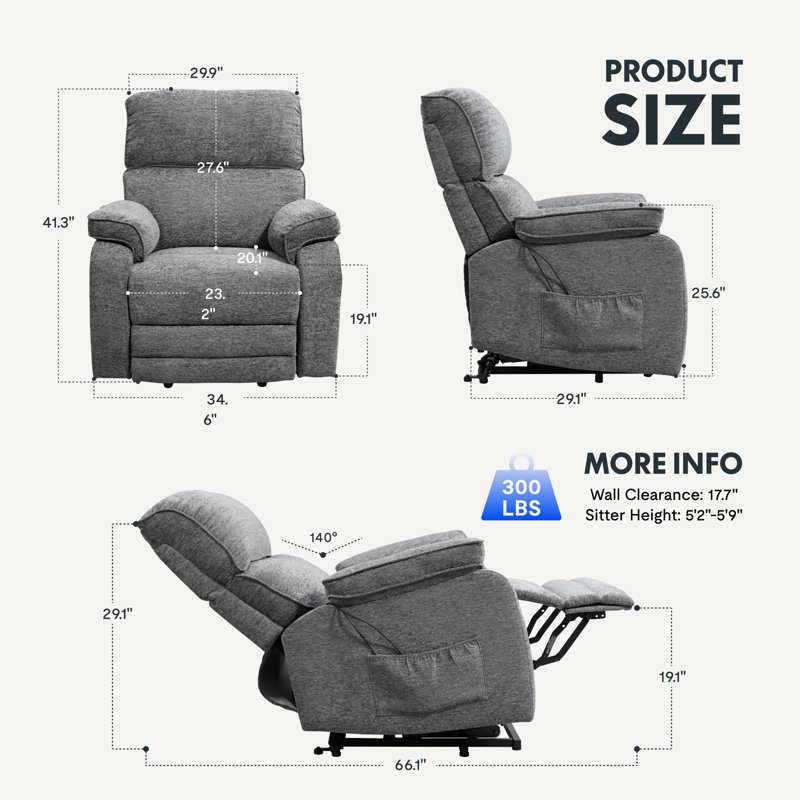 Massage inclinable électrique massage chenille, Grey