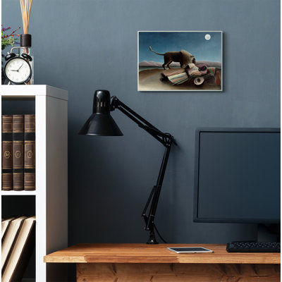 «Desert Night Lion and Traveller Classic» par Henri Rousseau - reproduction d'art