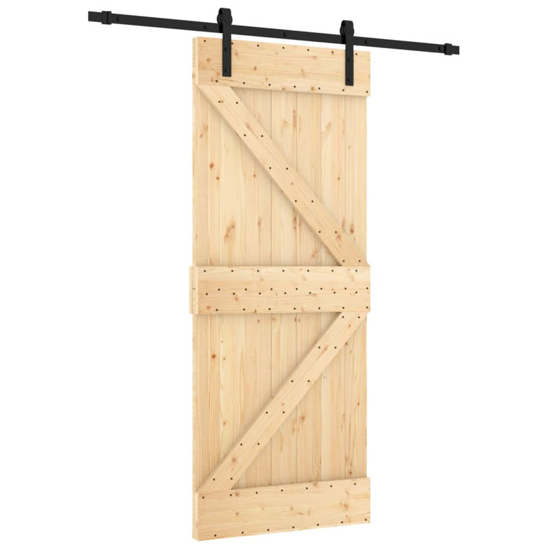 Porte coulissante avec quincaillerie Vidaxl, 33,5 po x 82,7 po